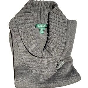 Lauren Ralph Lauren Gray Shawl Neck Sweater